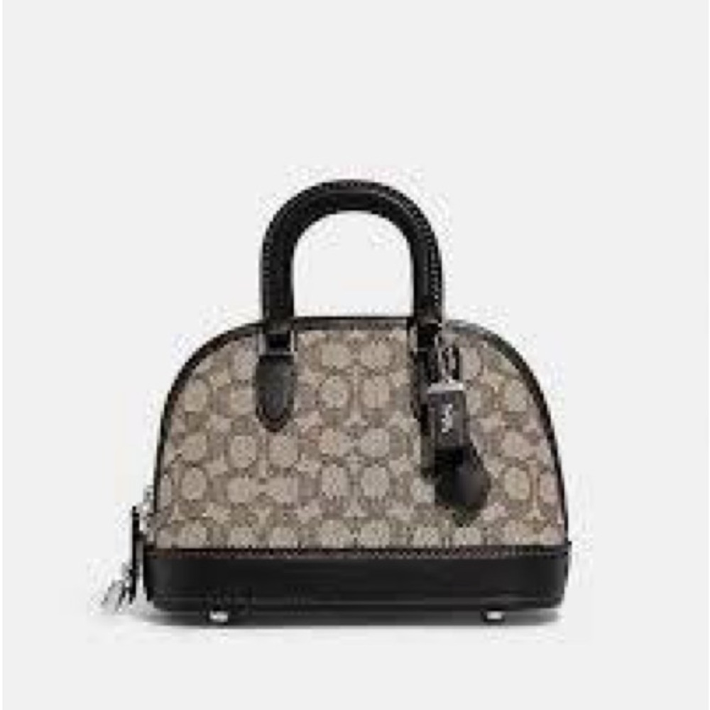 Coach Brown and Black Signature Dome Satchel